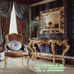 Set Meja Hias Ruang Tamu Klasik dengan Kursi Mewah