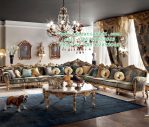 Kursi Sofa Sudut Ukiran Eropa Baltik Desain sofa L Ruang tamu Klasik