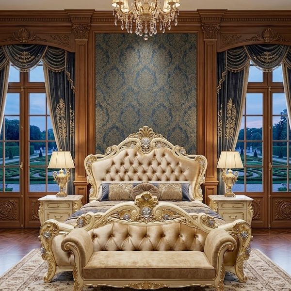 set kamar tidur klasik, desain kamar mewah, tempat tidur ukir jepara, tempat tidur jati, tempat tidur klasik, desain tempat tidur rumah mewah