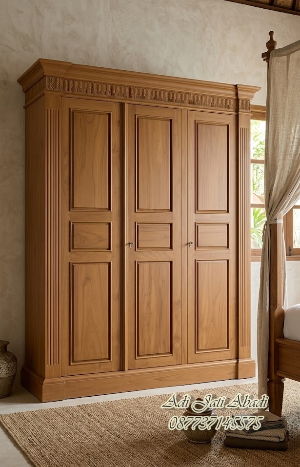 lemari pakaian jati, lemari jati minimalis, lemari pakaian 3 pintu, lemari kayu jati modern, lemari pakaian minimalis, lemari baju jati, furniture kamar tidur jati, lemari pakaian klasik modern, lemari kayu minimalis, lemari jati elegan